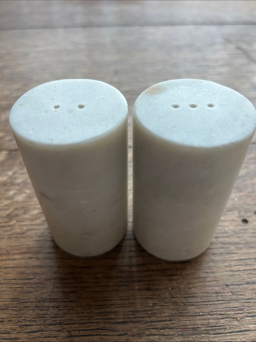 White Marble Salt and Pepper Shakers - Set of 2